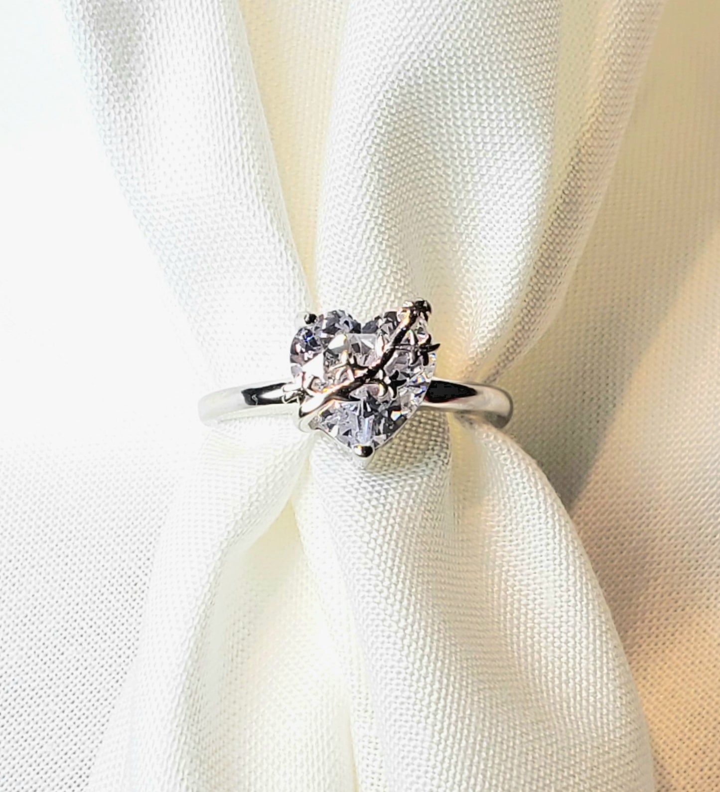 Chaste heart of st. Joseph white ring image 0