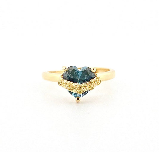 Immaculate Heart of Mary Blue ring | gold image 0