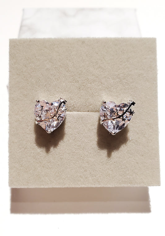 Chaste heart of St. Joseph earrings White image 0