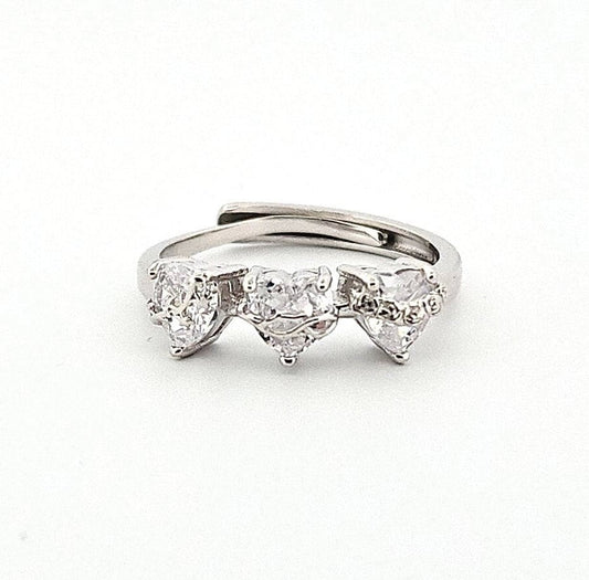 Sacred heart | Immaculate heart | Chaste heart | white stones ring image 0