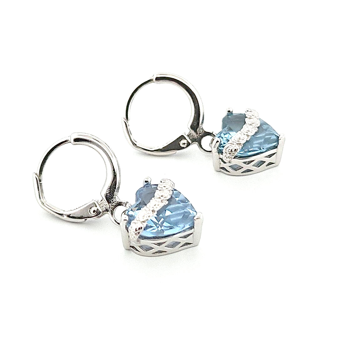 Immaculate Heart Drop earrings | silver | Blue image 2