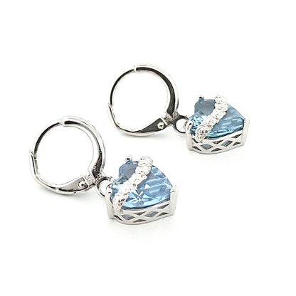Immaculate Heart Drop earrings | silver | Blue image 2