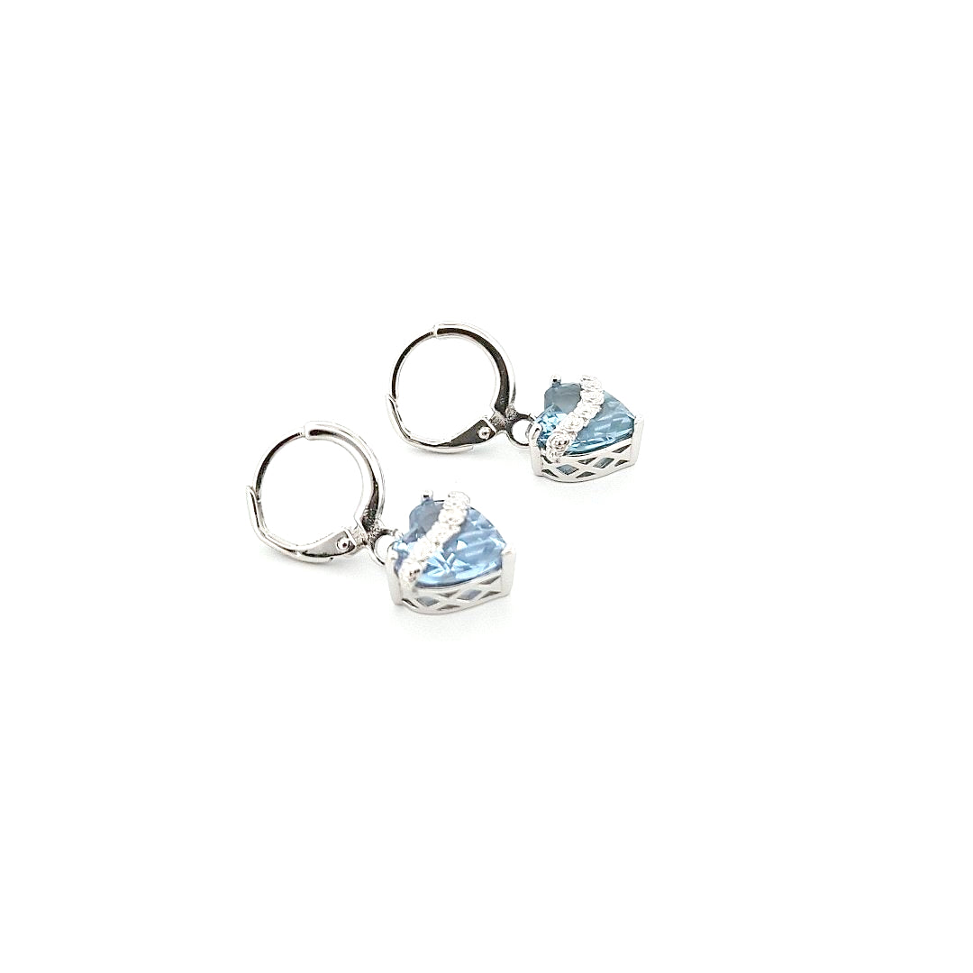 Immaculate Heart Drop earrings | silver | Blue image 0