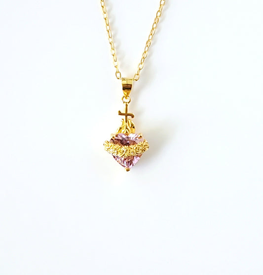Immaculate Heart of Mary necklace gold image 0
