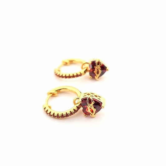 Sacred heart Drop earrings | GLP | Small stones