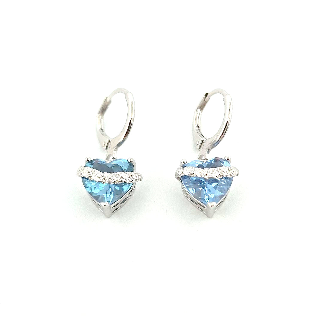 Immaculate Heart Drop earrings | silver | Blue image 1
