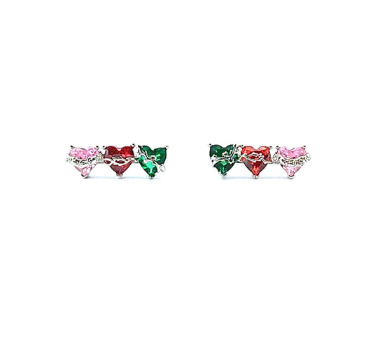 Sacred Heart | Immaculate Heart | Chaste Heart | Linear Earrings image 0