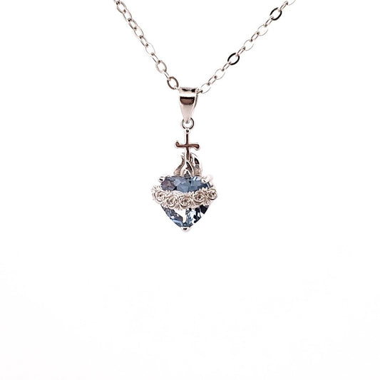 Immaculate Heart blue necklace | silver image 0