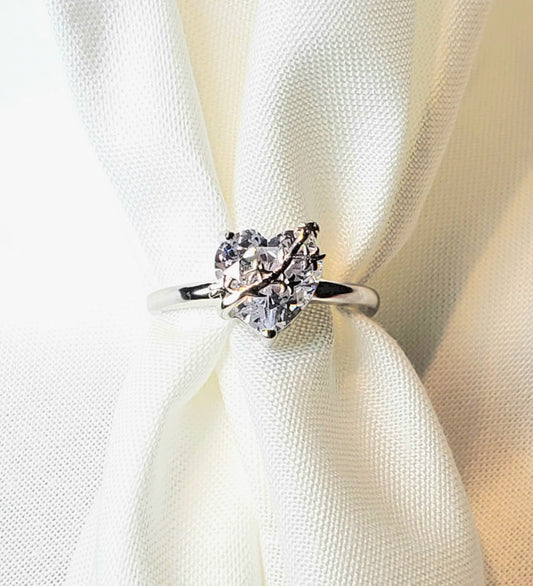 Chaste heart of st. Joseph white ring image 0