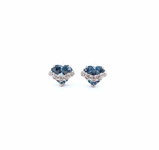 Immaculate Heart blue earrings | silver image 0